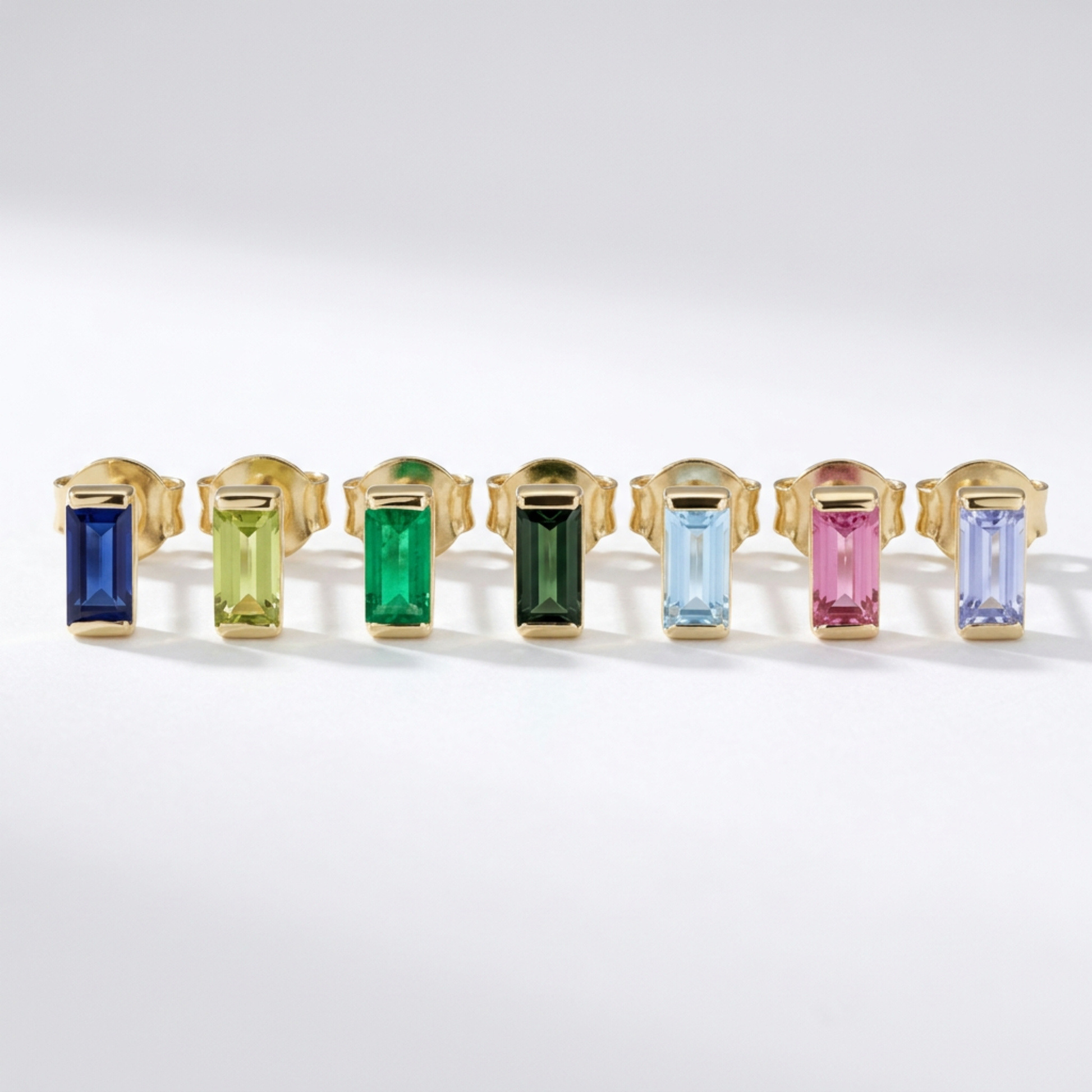 The Baby Baguette Stud | Channel Set