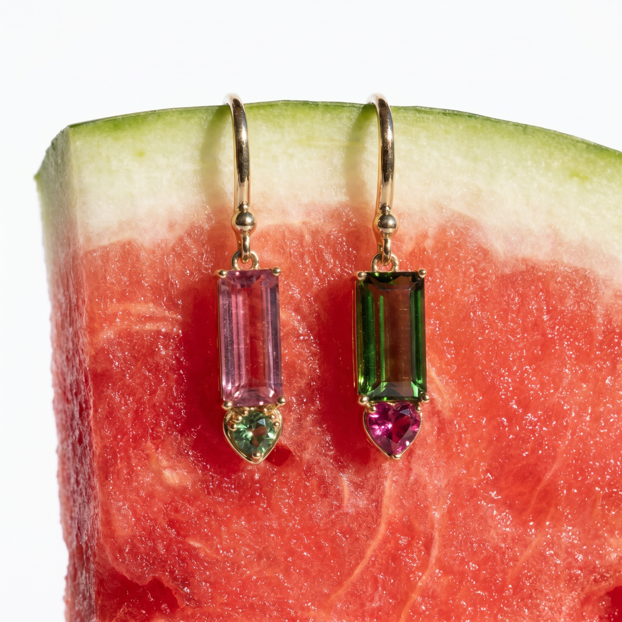 The Double Take Tourmaline Drop Earrings | 14K Yellow Gold