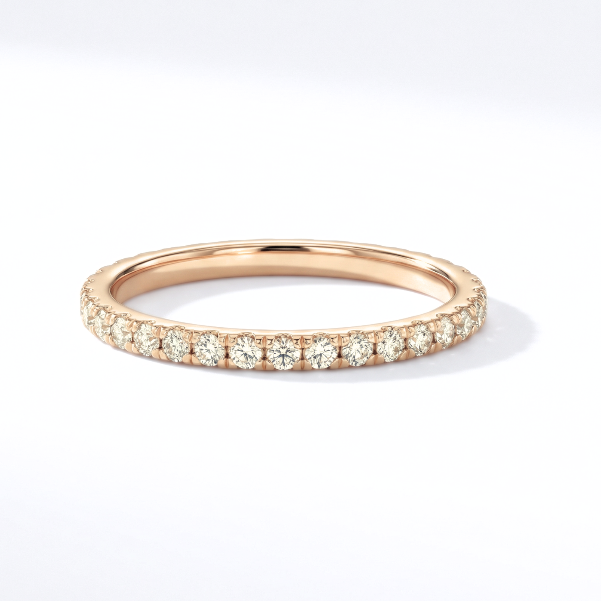 0.33 CTW Natural Diamond Half Eternity Band | 14K Rose Gold