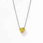 1.20 CT Fancy Intense Yellow Diamond Necklace | Heart Shaped