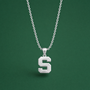 Large Block S MSU Necklace | Sterling Silver