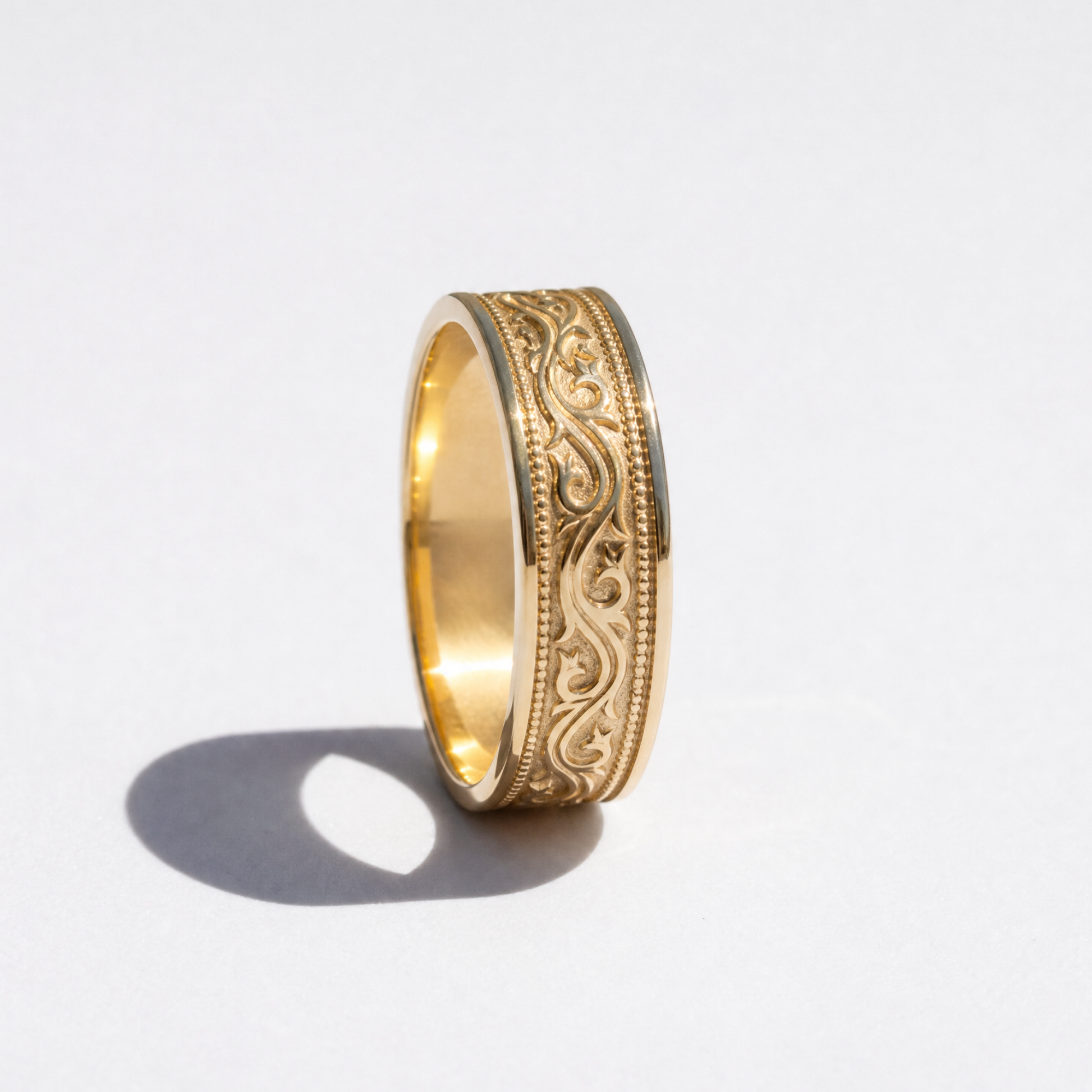 The Milgrain Scroll Men's Wedding Band