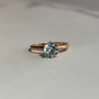 Aquamarine Solitaire Ring | 10K Yellow Gold | Vintage