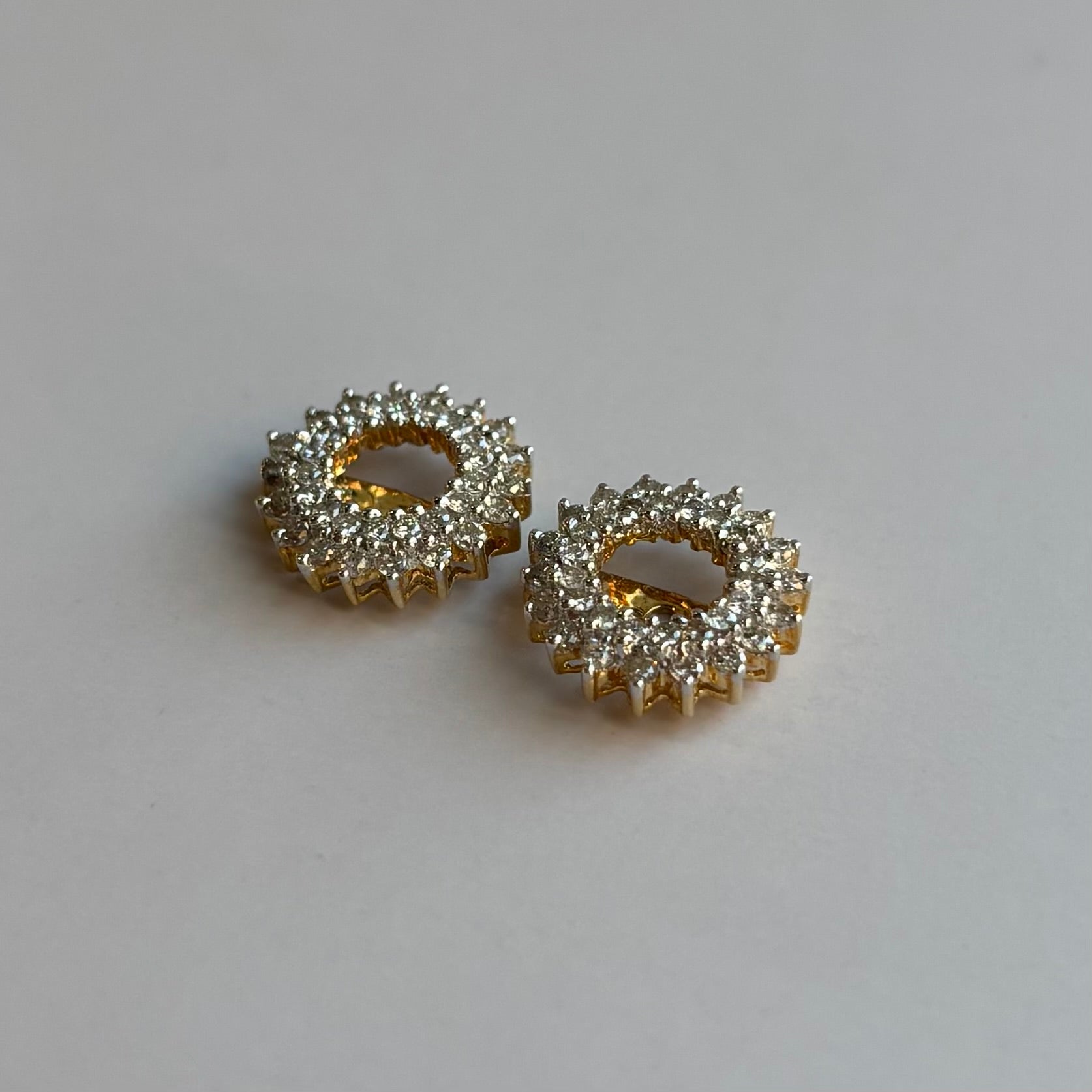 Natural Diamond Halo Earring Jackets | 0.75 CTW | 14K Yellow Gold