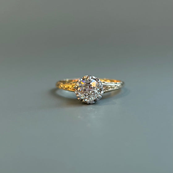 Two-Tone Victorian Diamond Engagement Ring