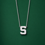 MSU Block S Necklace | Sterling Silver
