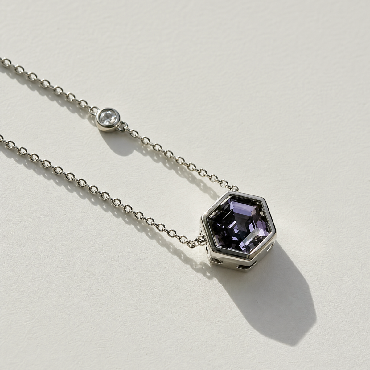 Hexagon Alexandrite Necklace | Sterling Silver