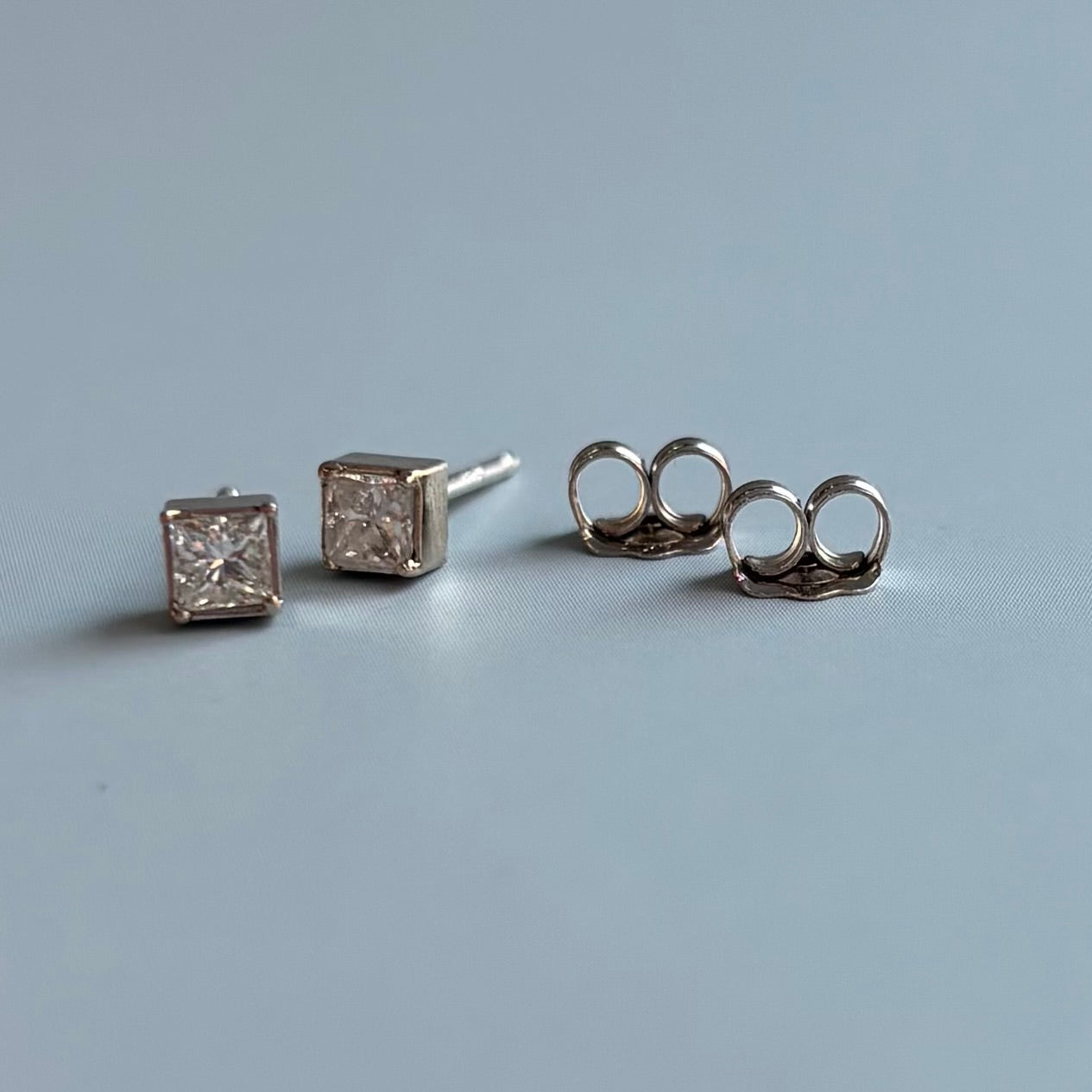 Lab-Grown Princess Cut Diamond Stud Earrings | 0.25 CTW | 14K White Gold