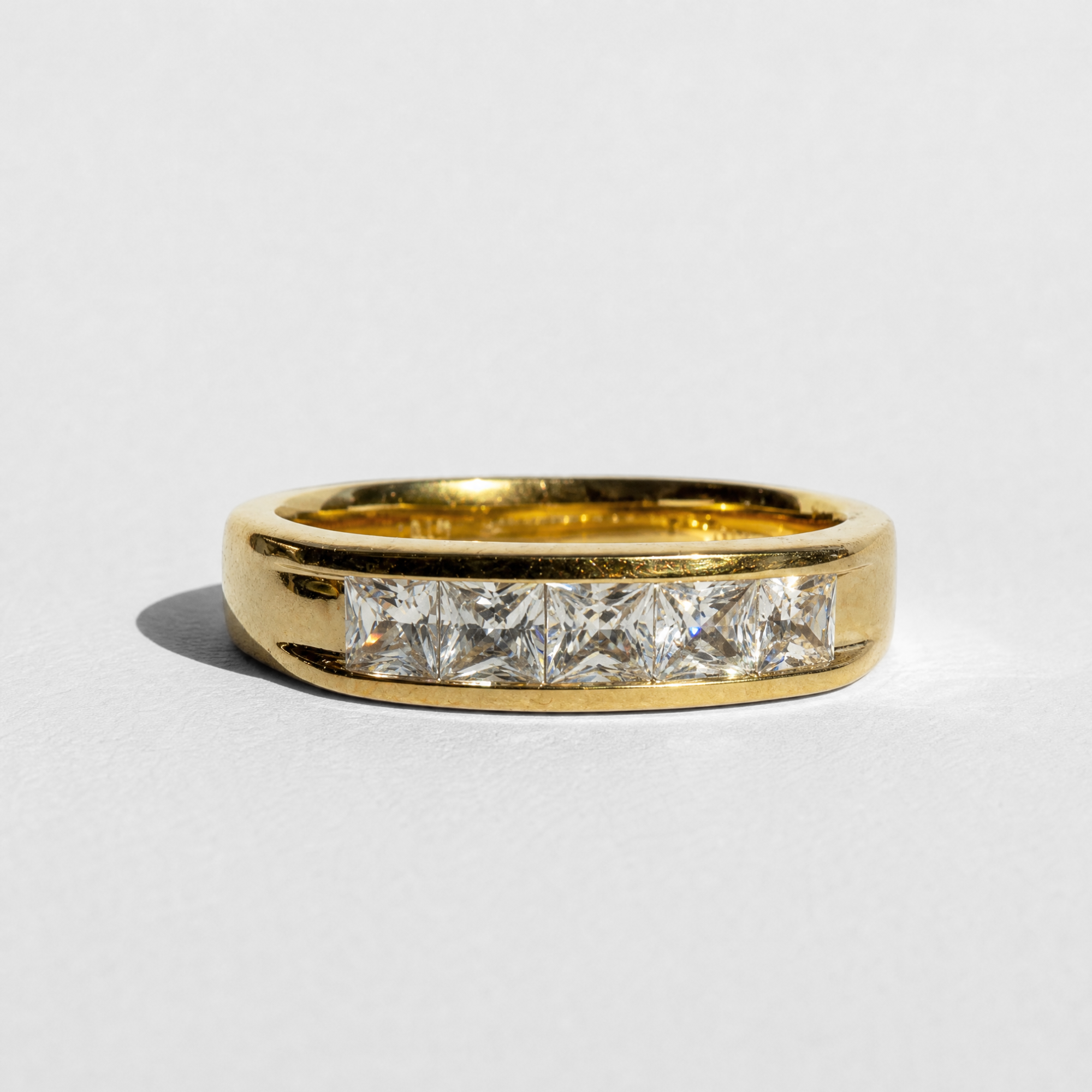 Five Stone Channel Set Diamond Men's Band