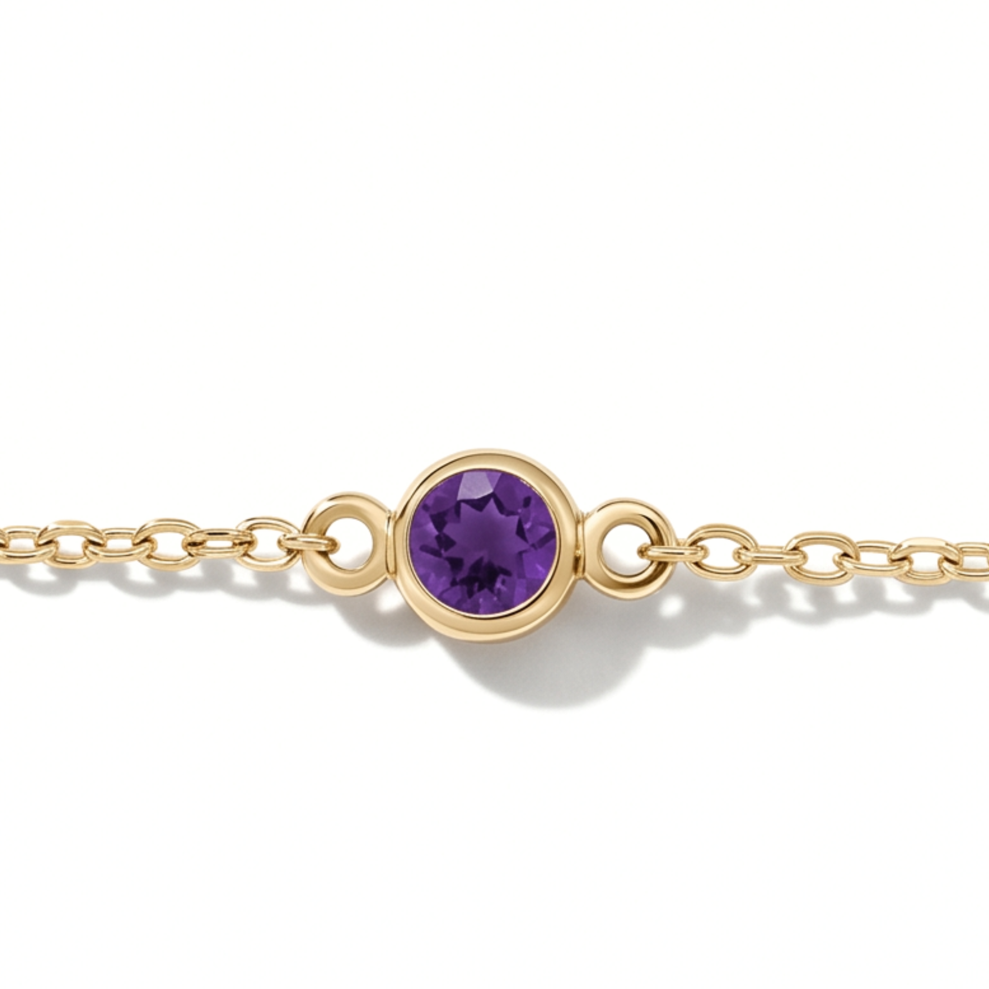 The Sol Bracelet | Natural Amethyst | Cable Chain