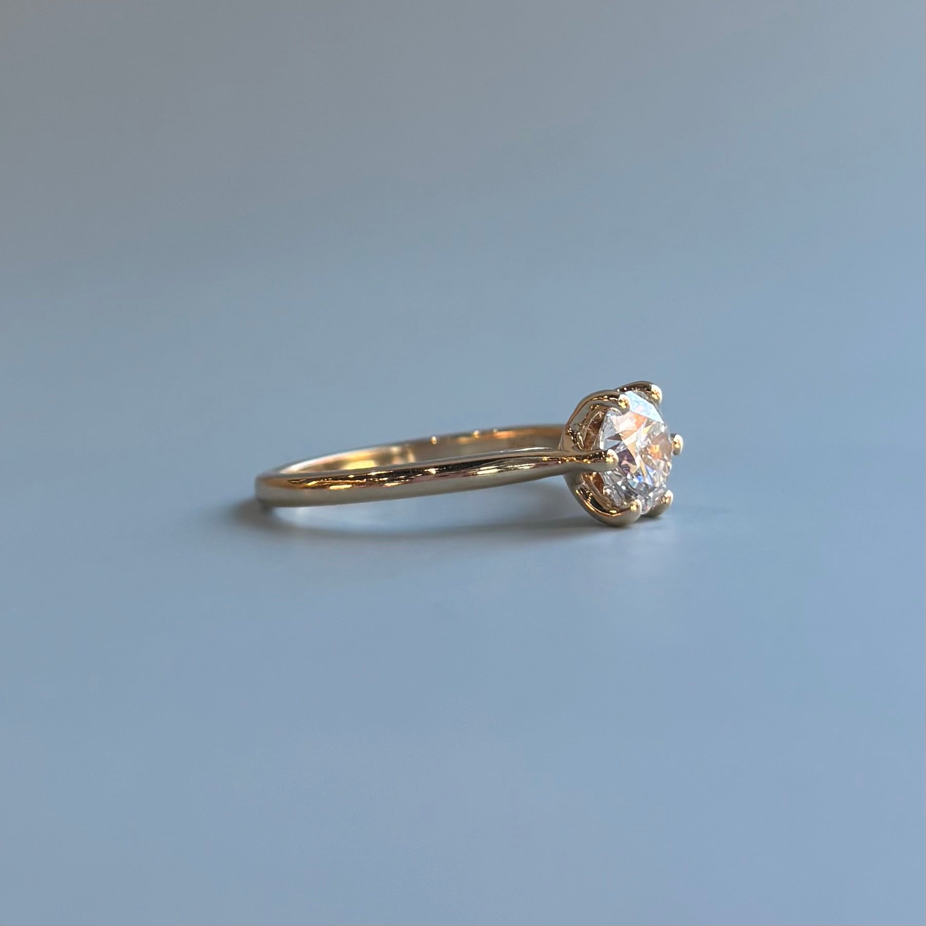 Lotus Flower Lab-Grown Diamond Solitaire | 1.02 CT | 14K Yellow Gold | D Color, VVS2 Clarity