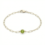 The Paperclip Bezel Bracelet | Peridot