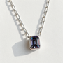 The Gemstone Bezel Necklace | Paperclip Chain | Alexandrite | Sterling Silver