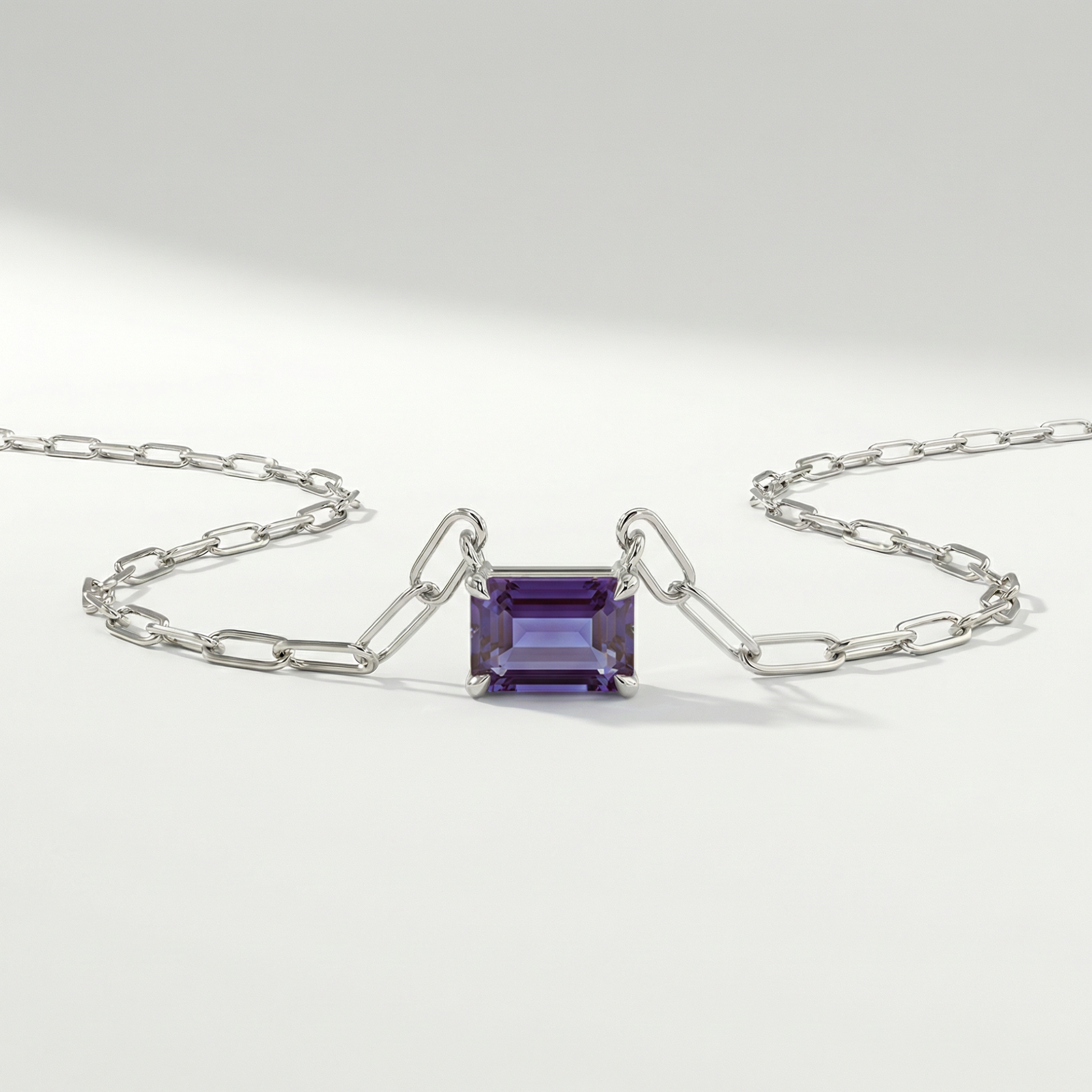 The Gemstone Paperclip Necklace | Lab-Grown Alexandrite