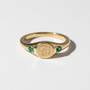 The Classic Round Signet Ring | Lab-Grown Emerald