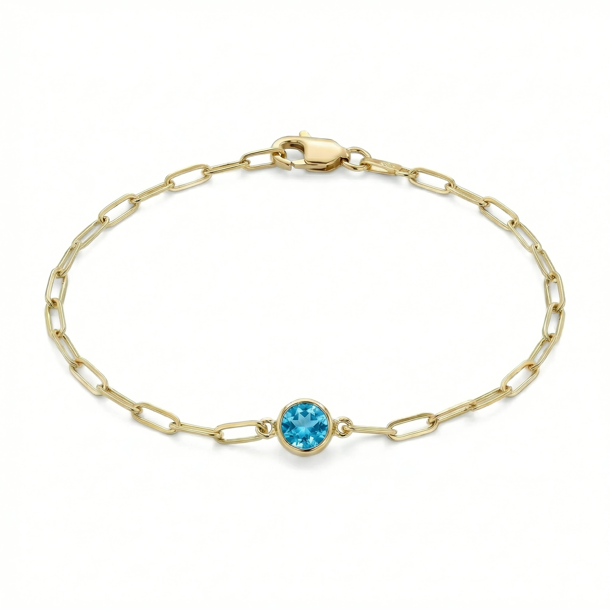 The Paperclip Bezel Bracelet | Blue Topaz