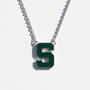 Enameled MSU Block S Necklace | Sterling Silver