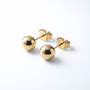 Solid Gold Ball Stud Earrings | 6mm | 10K Yellow Gold