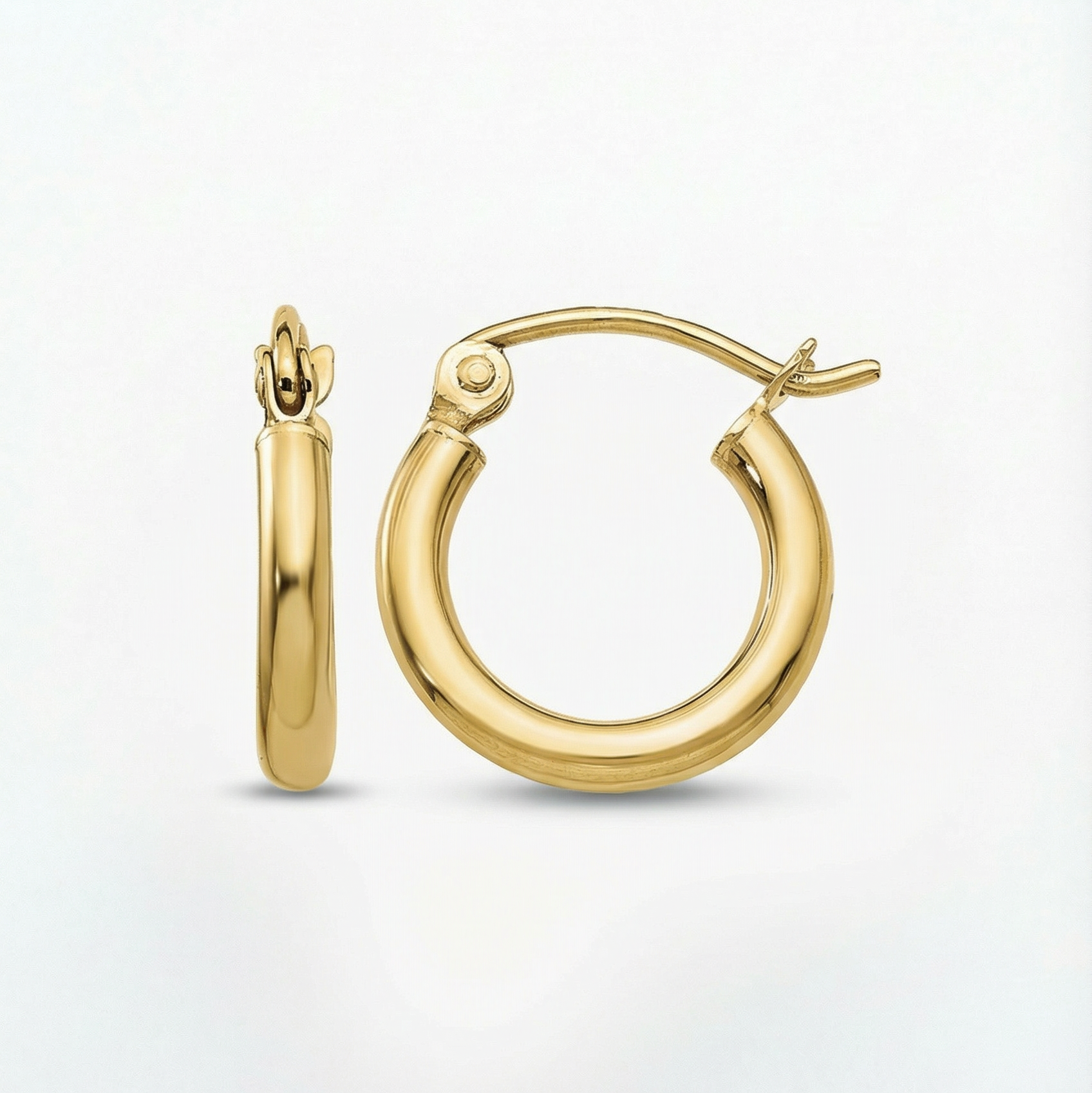 Baby Gold Hoop Earrings | 10K Yellow & White Gold
