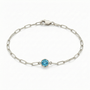 The Paperclip Bezel Bracelet | Blue Topaz