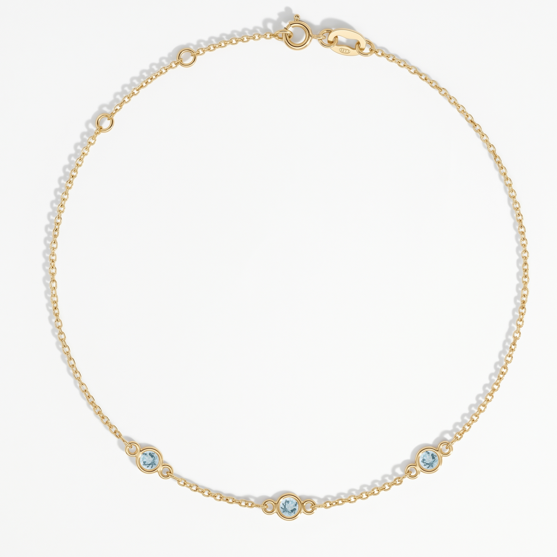 The Three Station Bracelet | Cable Chain