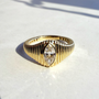 Ribbed Bezel Set Ring | Marquise | Lab-Grown Diamond
