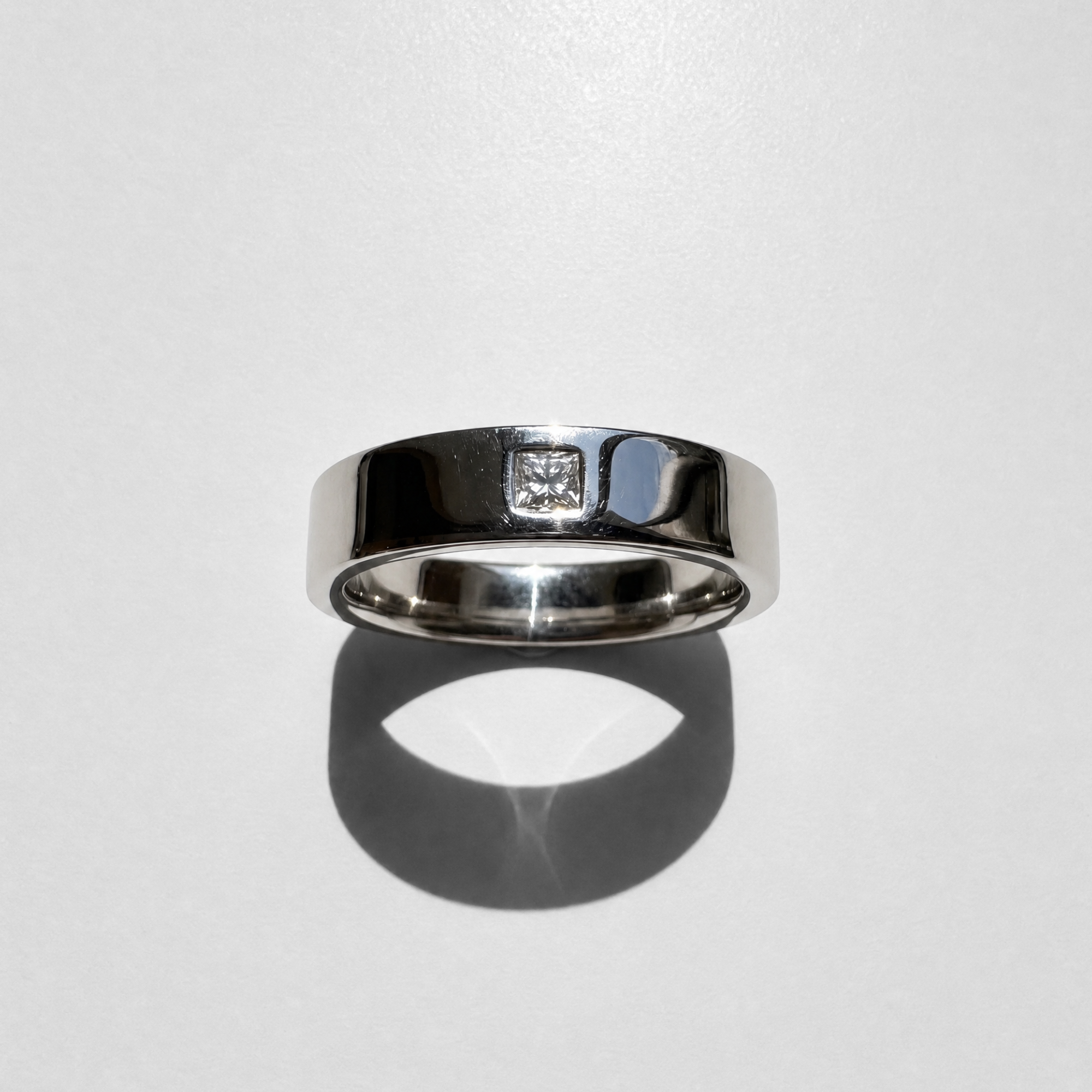Flush Set Square Diamond Men's Band