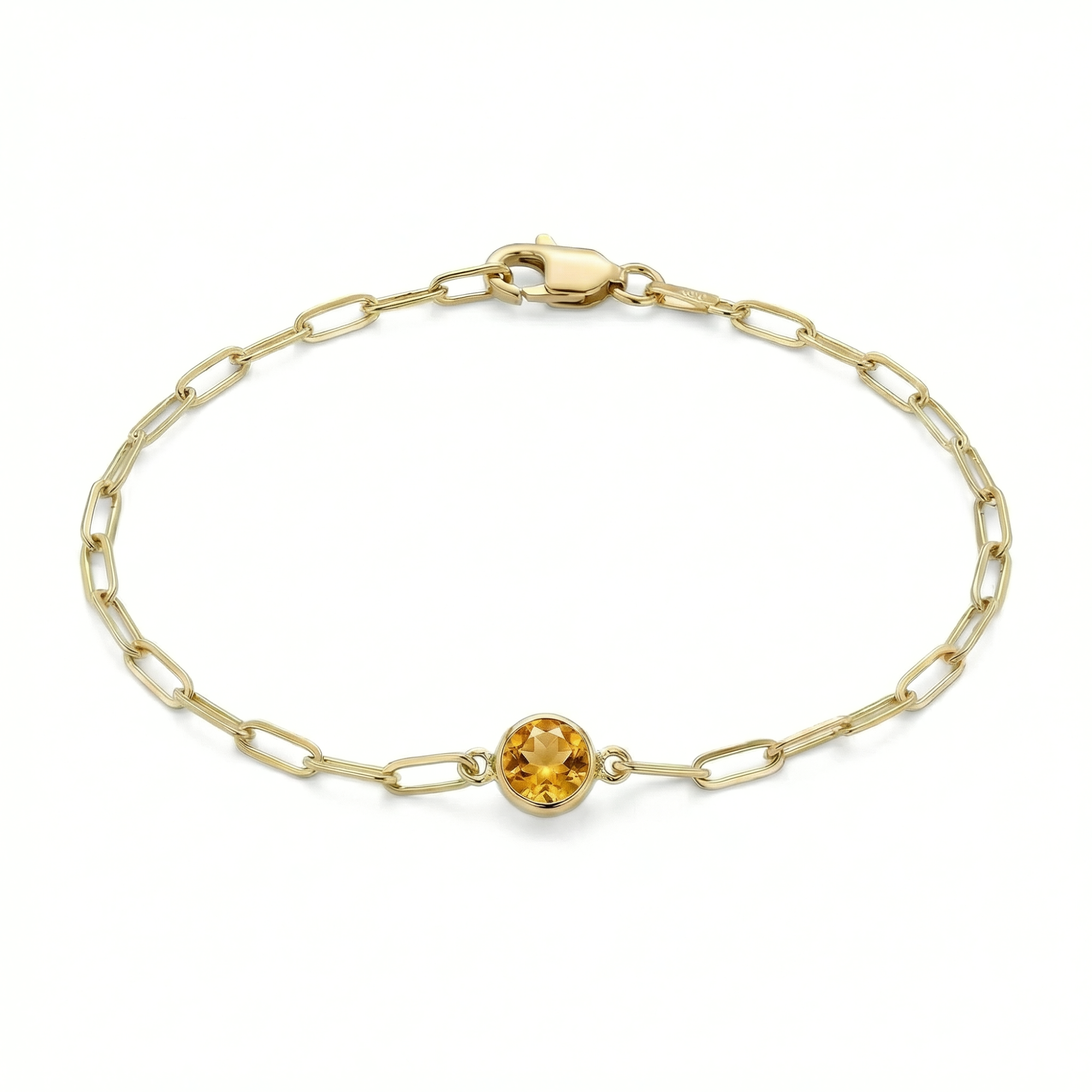 The Paperclip Bezel Bracelet | Citrine