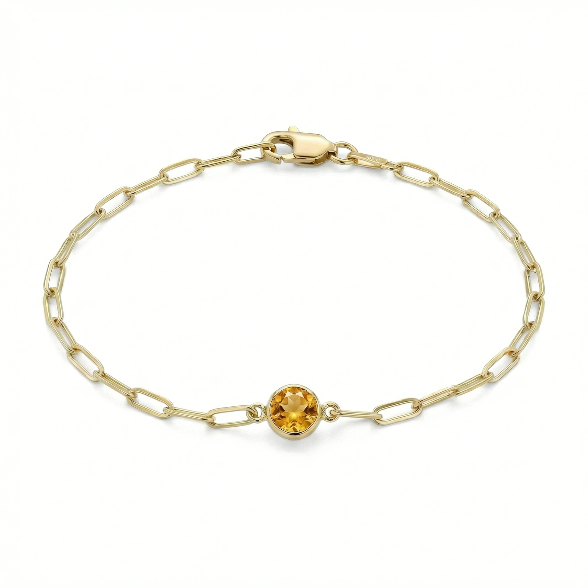 The Paperclip Bezel Bracelet | Citrine