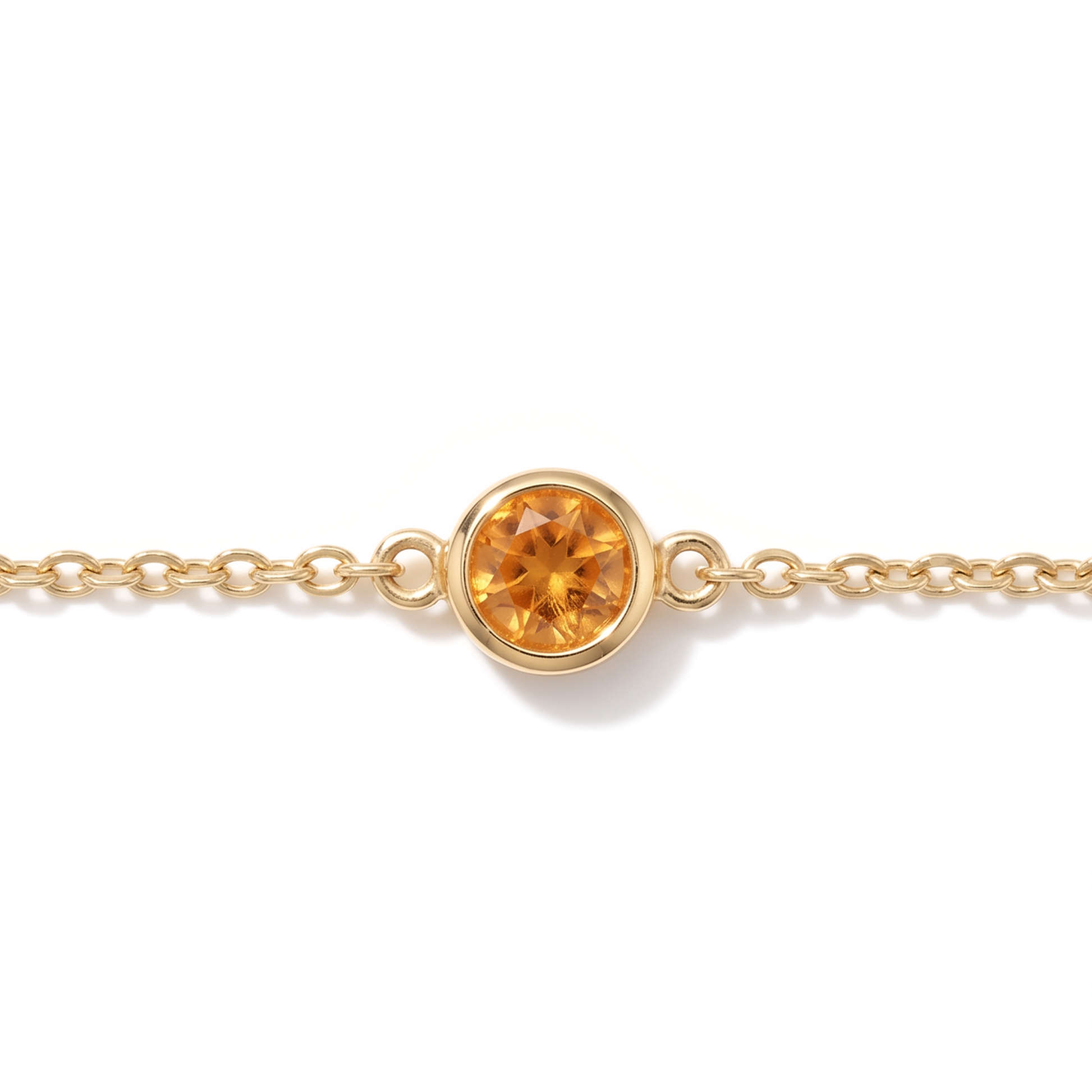 The Sol Bracelet | Natural Citrine | Cable Chain