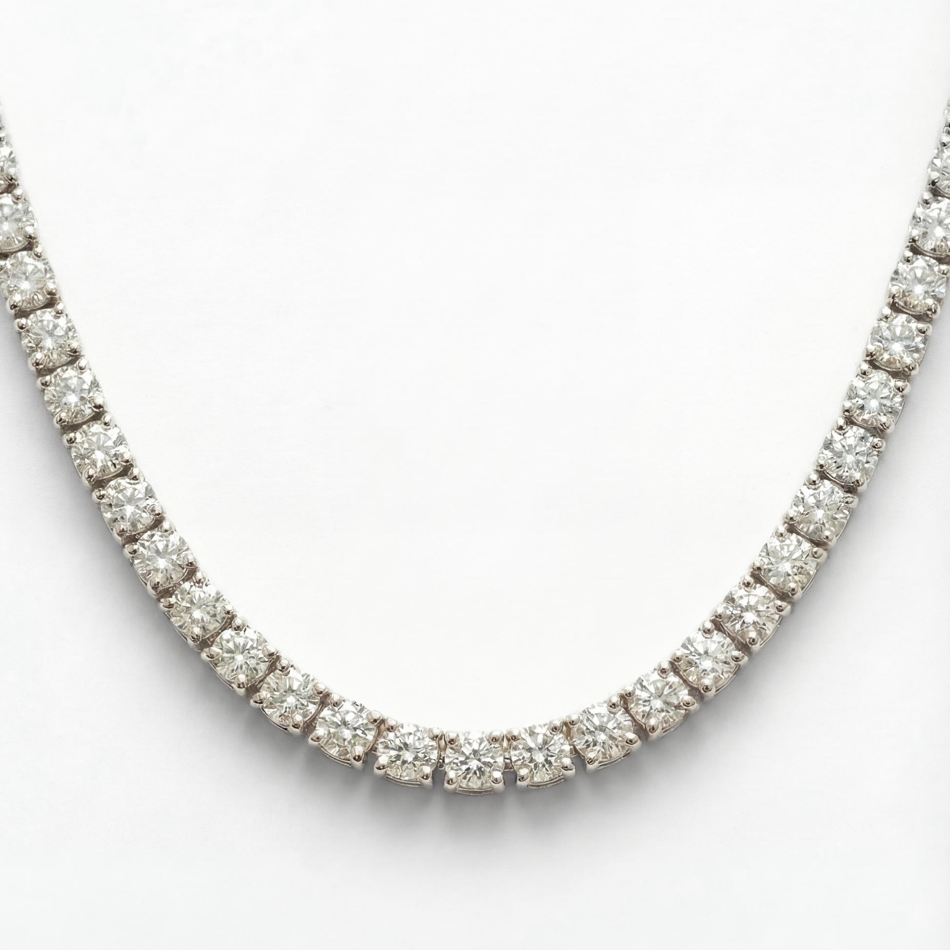 16.10 CTW Lab-Grown Diamond Tennis Necklace | 18" | 14K Gold