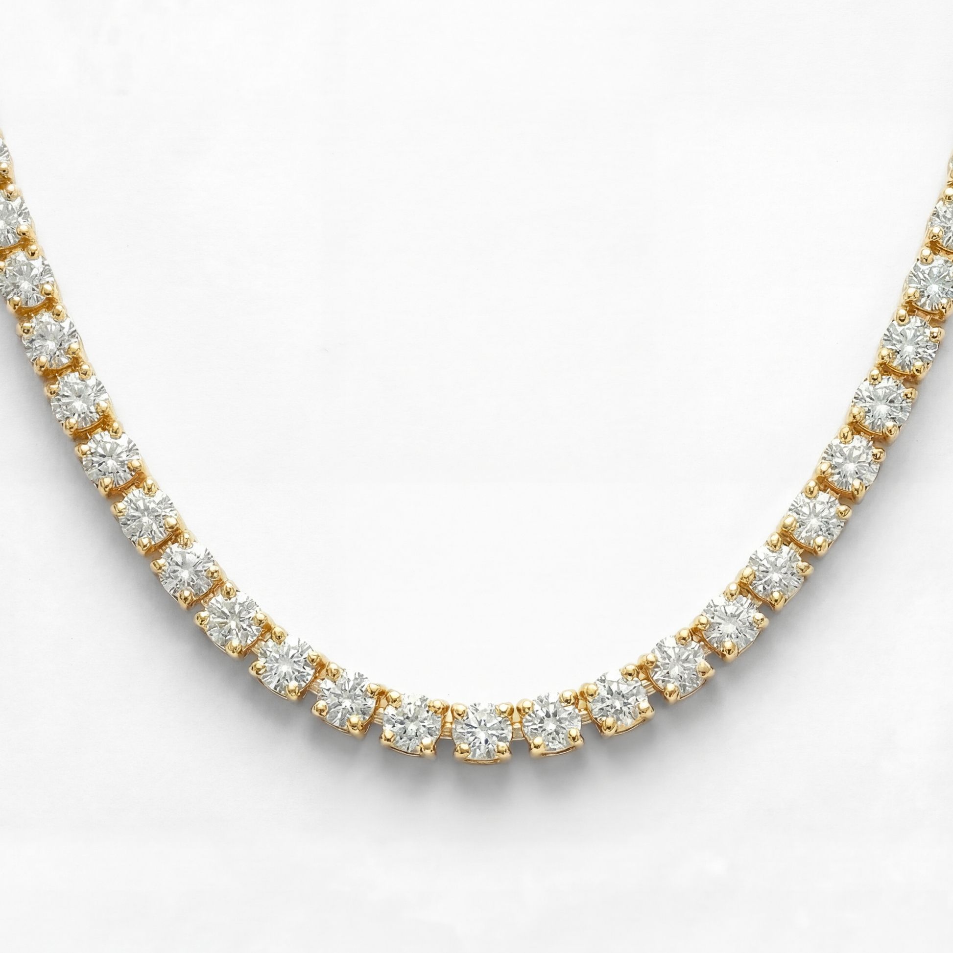 16.10 CTW Lab-Grown Diamond Tennis Necklace | 18" | 14K Gold