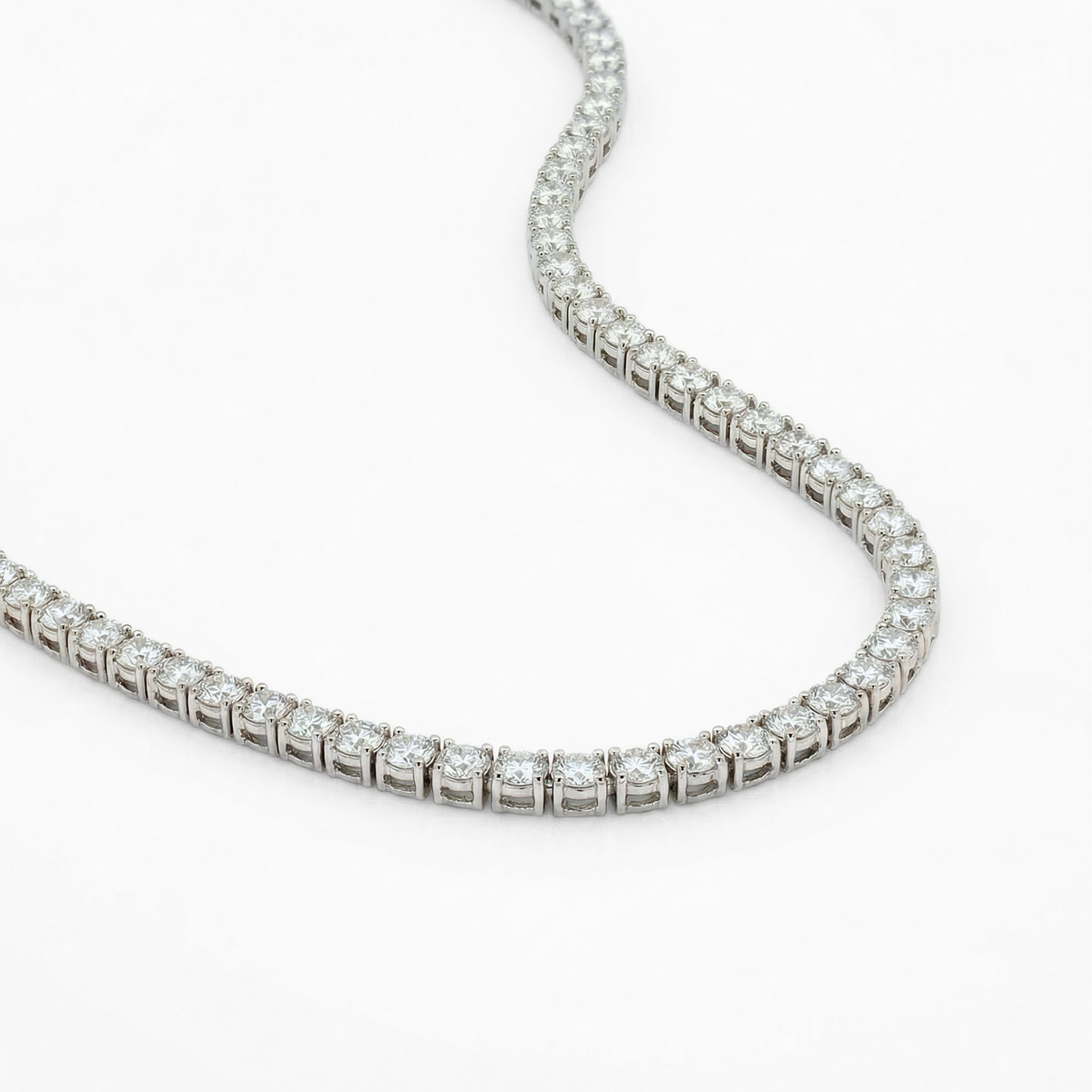 16.10 CTW Lab-Grown Diamond Tennis Necklace | 18" | 14K Gold