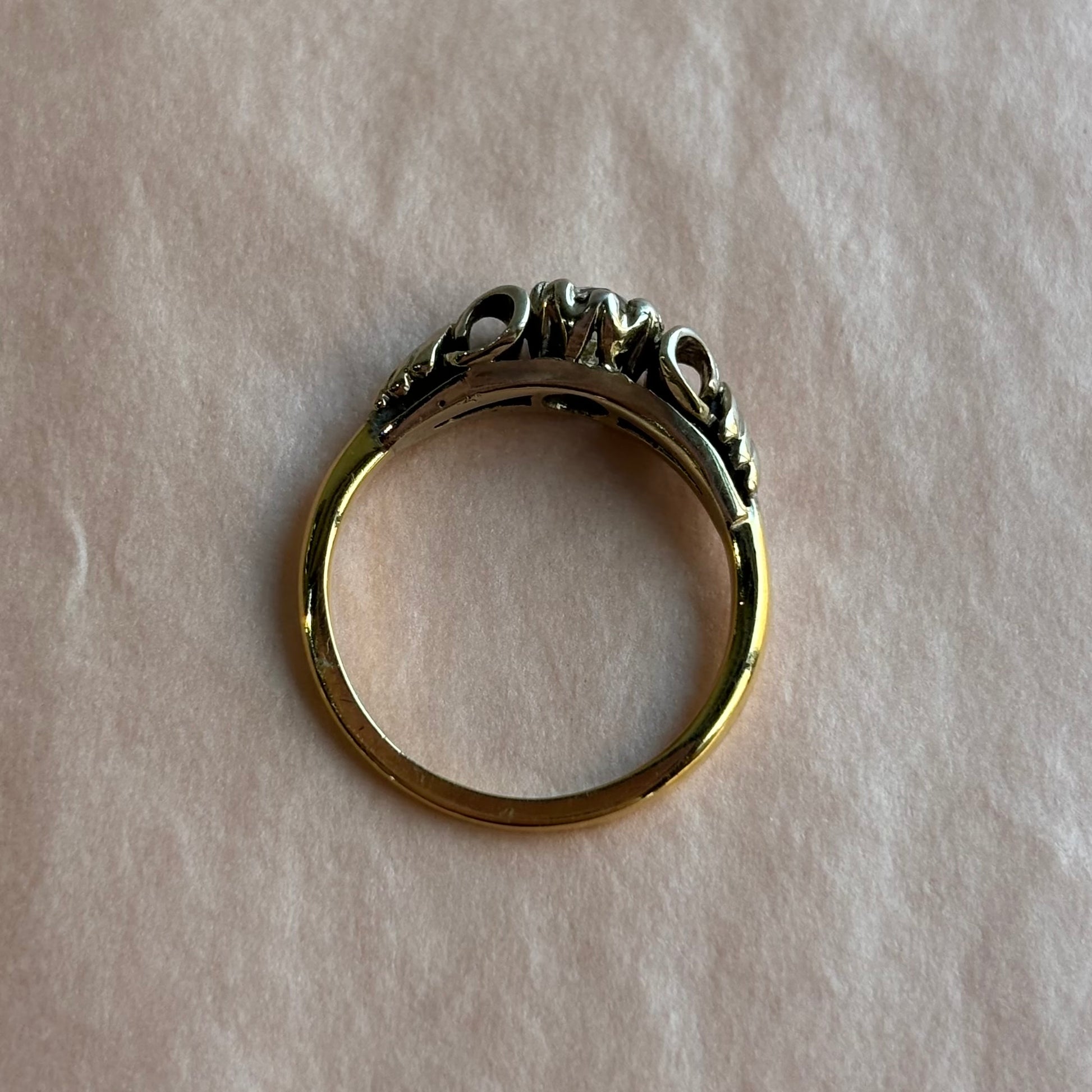 0.35CT Old European Cut Diamond Arrow Tree Ring | Vintage