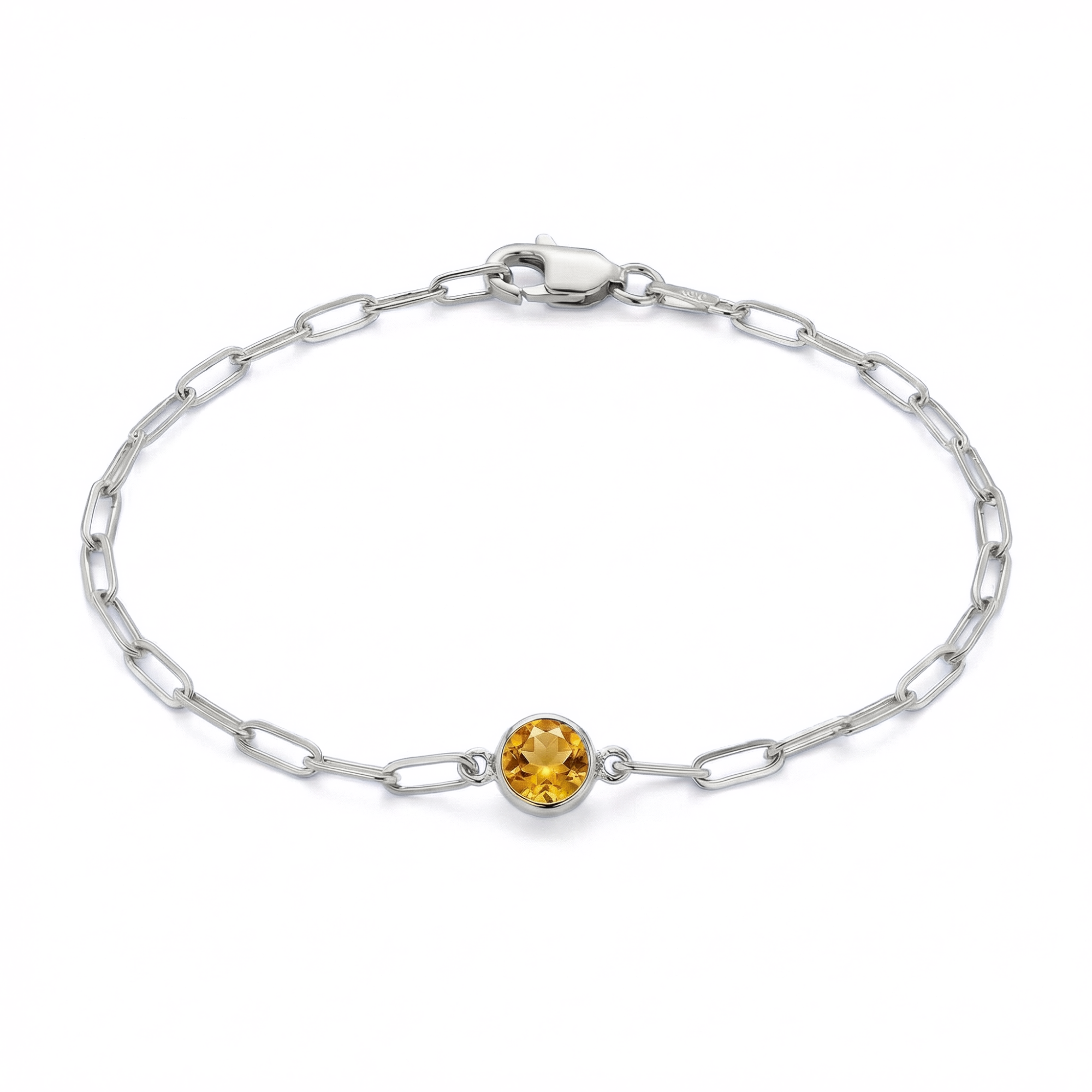 The Paperclip Bezel Bracelet | Citrine