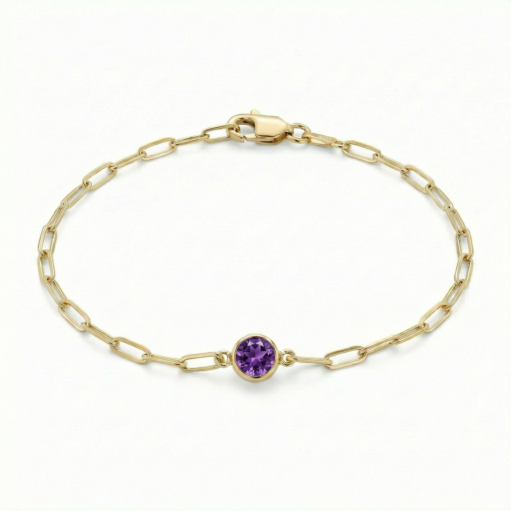 The Paperclip Bezel Bracelet | Amethyst