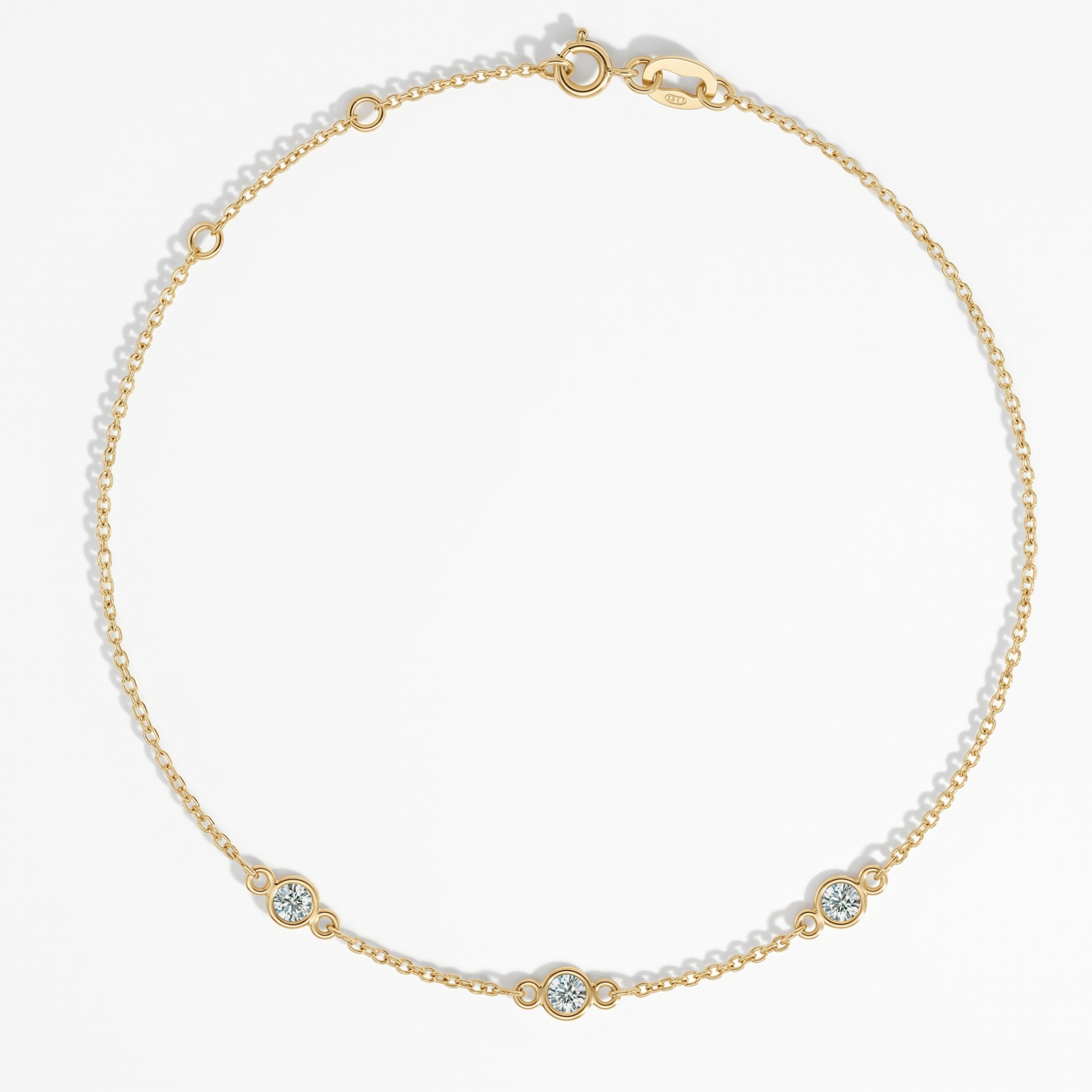 The Three Station Bracelet | Cable Chain