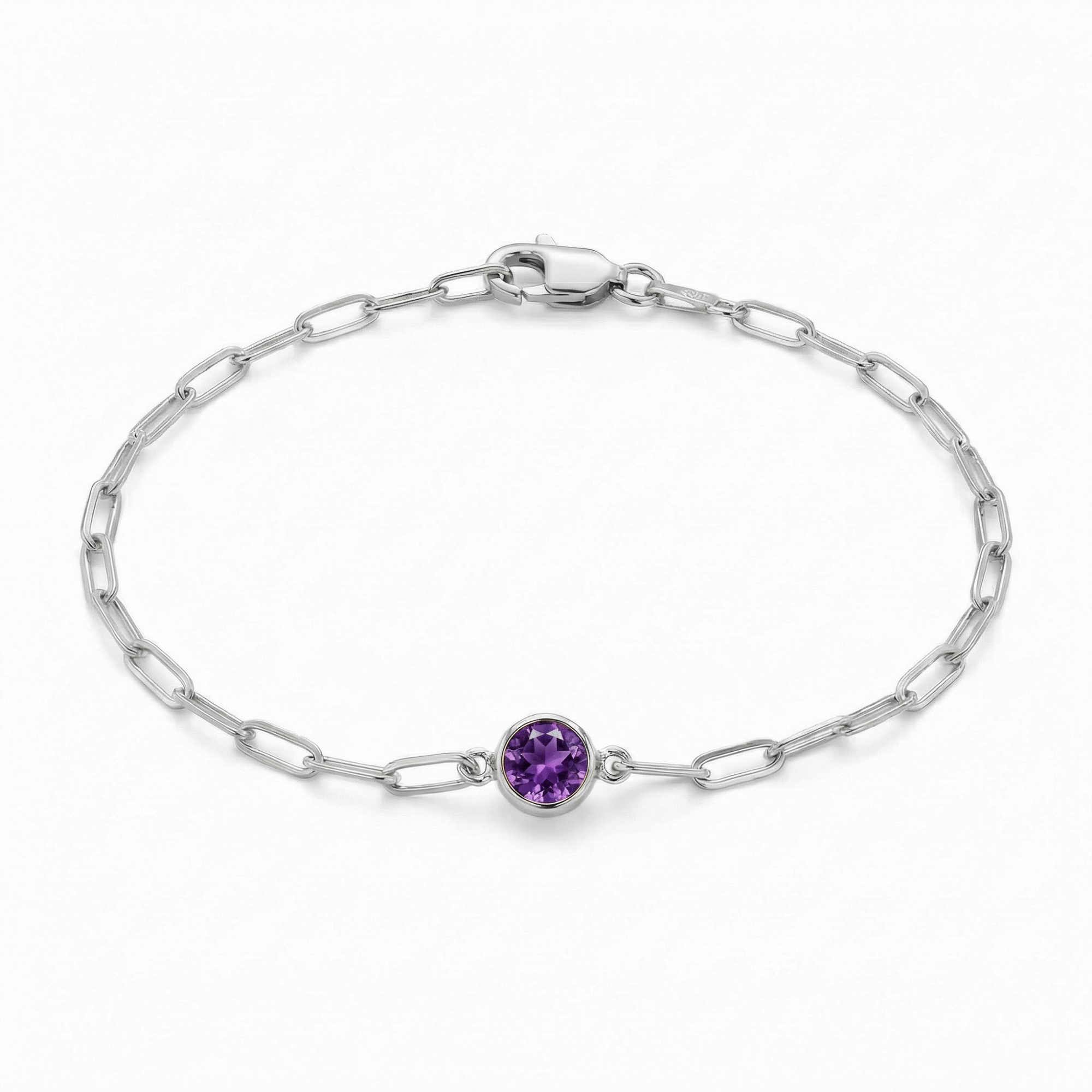 The Paperclip Bezel Bracelet | Amethyst