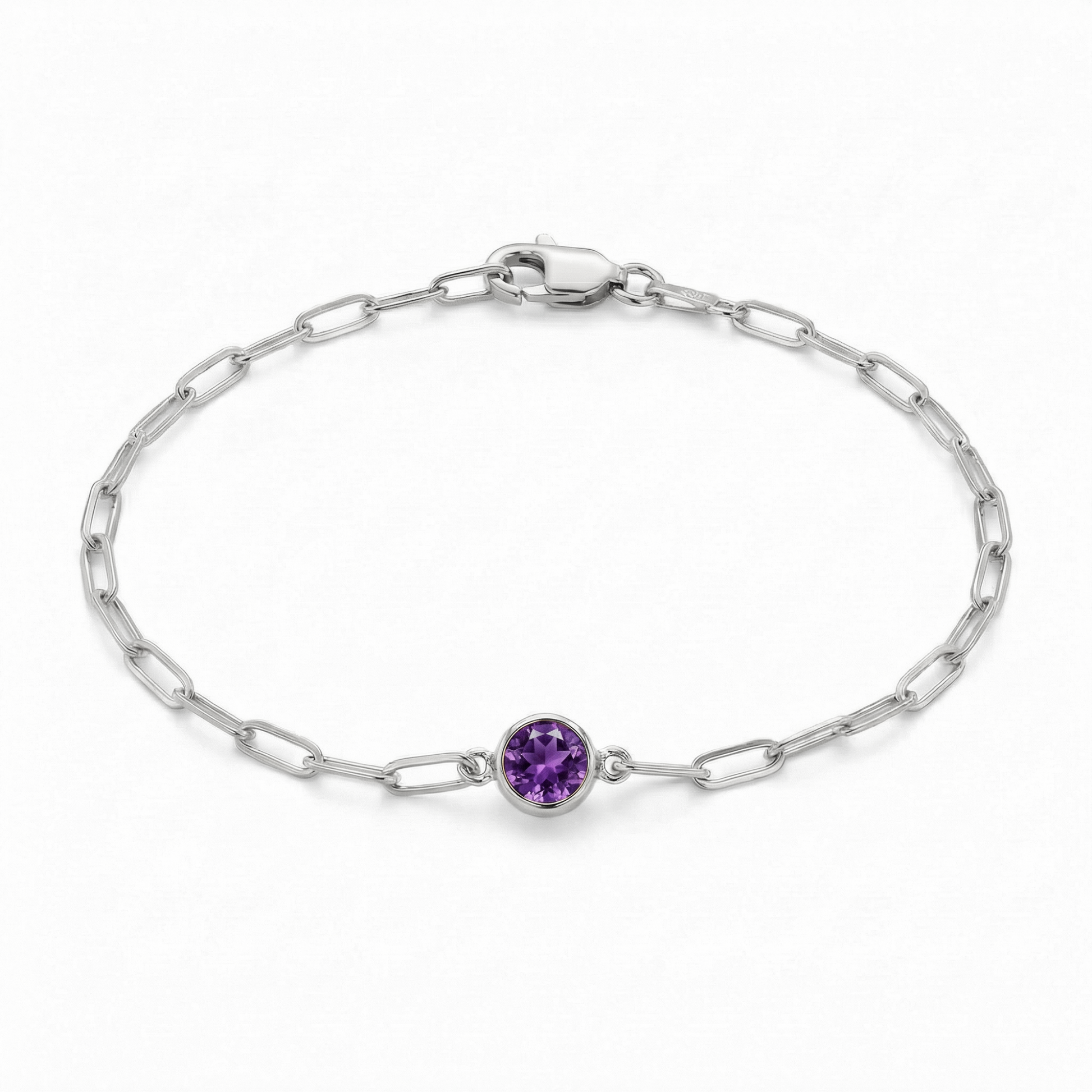 The Paperclip Bezel Bracelet | Amethyst