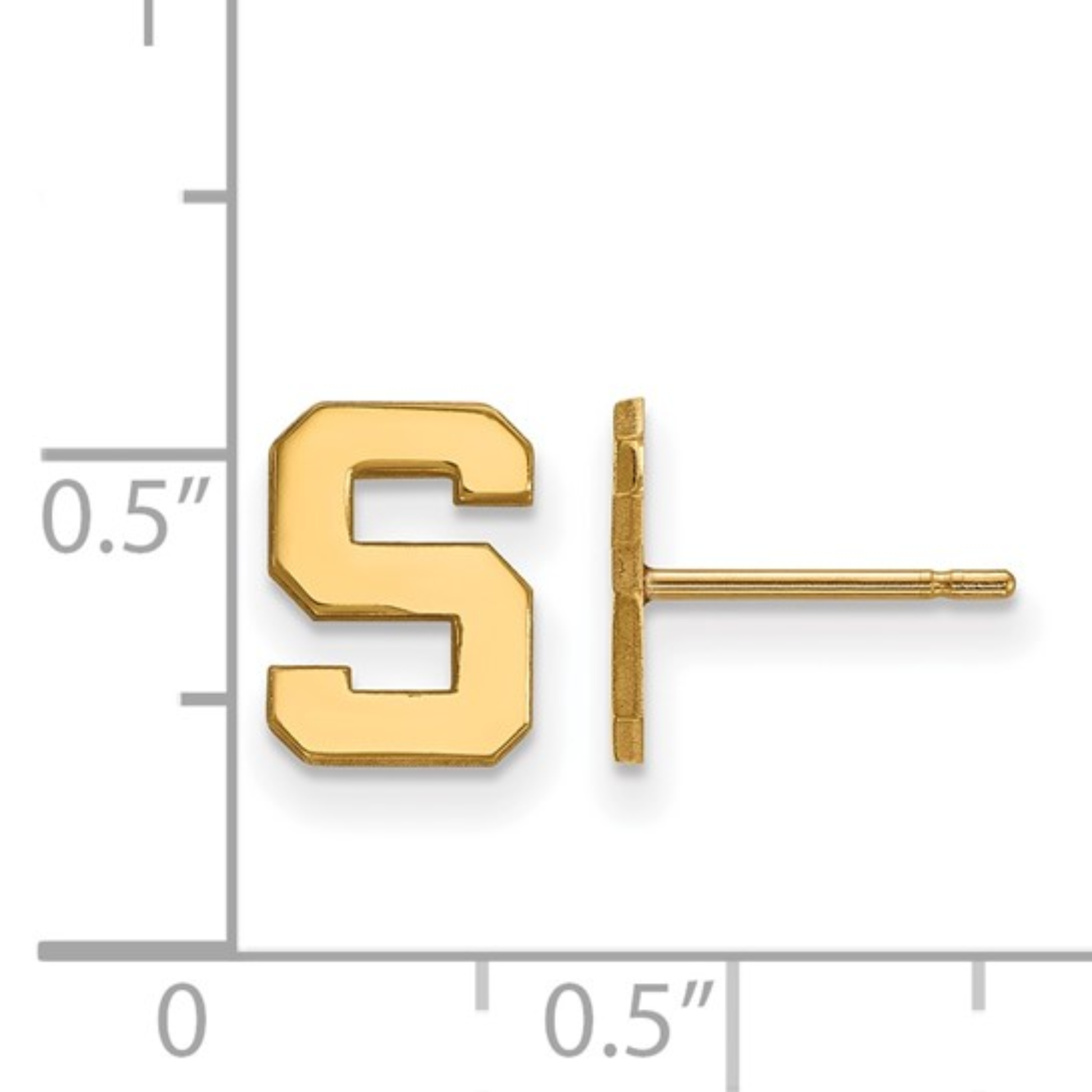 Block S MSU Stud Earrings | Gold Plated Sterling Silver