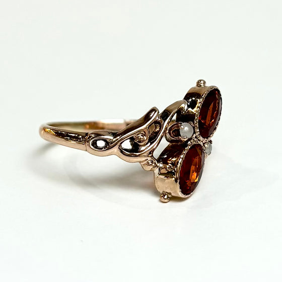 Citrine and Seed Pearl Ring