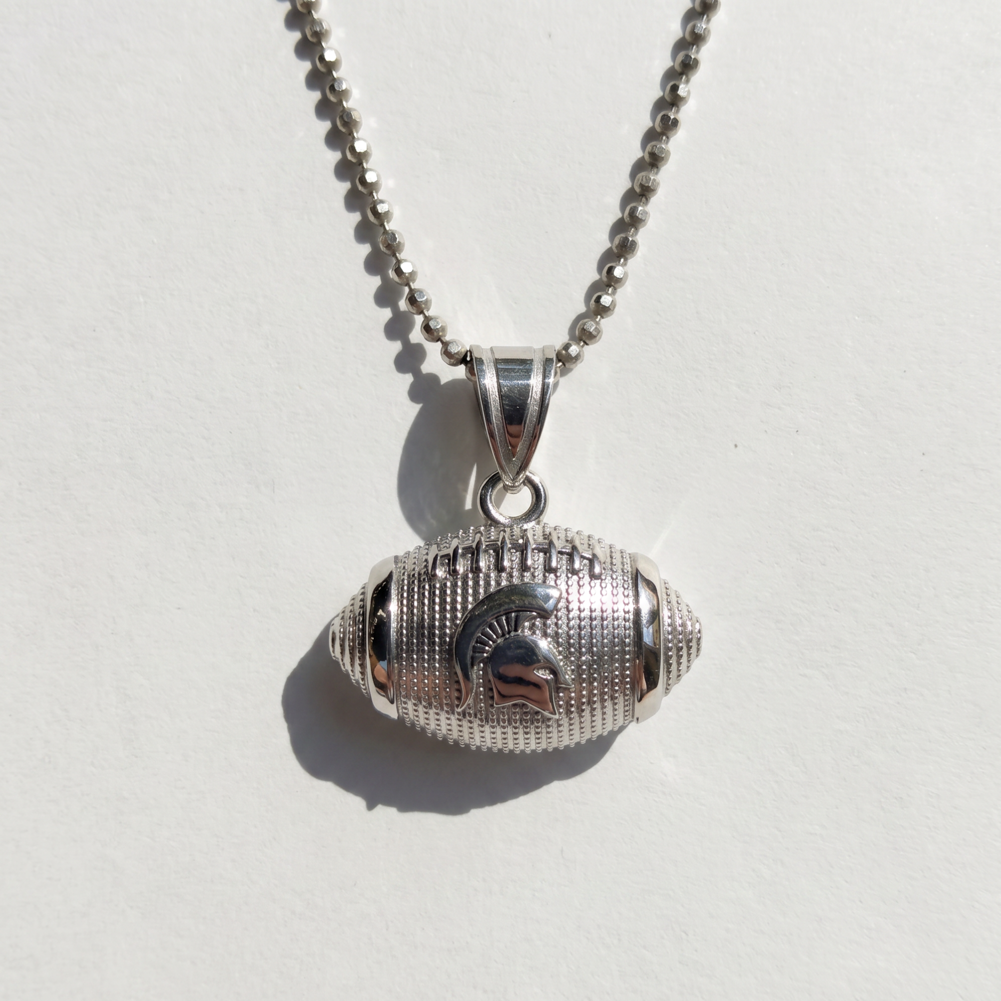 MSU Football Necklace | Sterling Silver