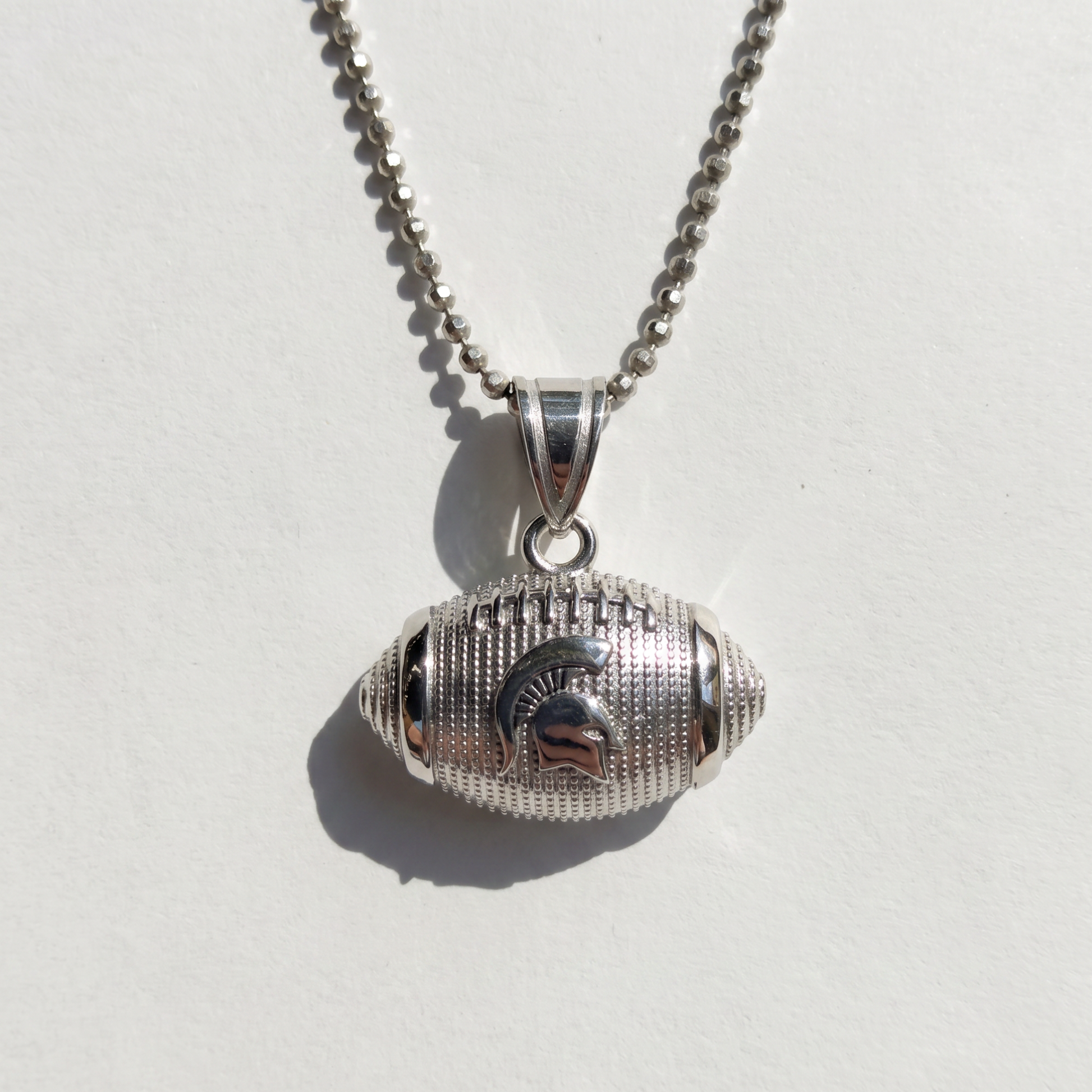 MSU Football Necklace | Sterling Silver