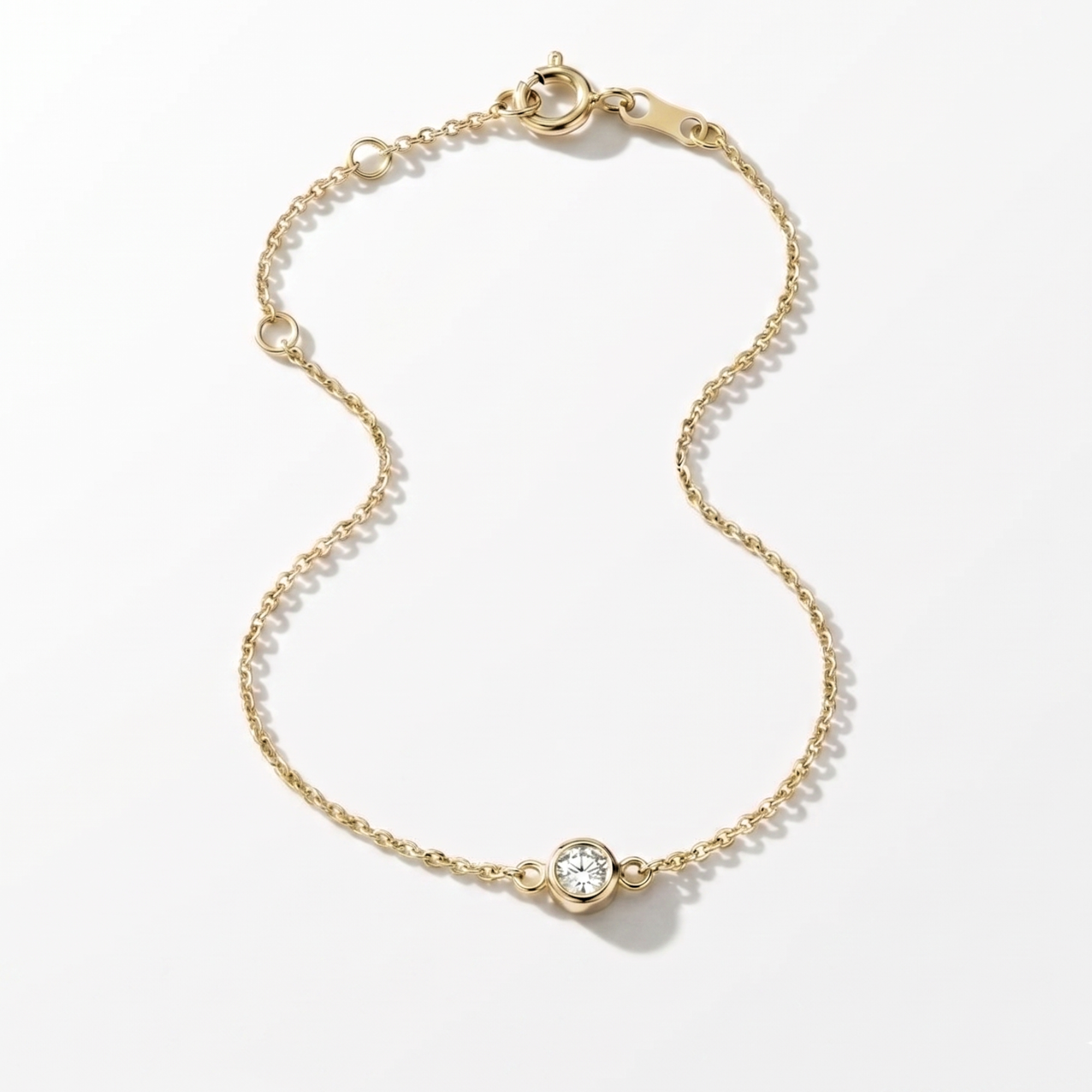 The Sol Bracelet | 0.10 CT Lab-Grown Diamond | Bezel Set | Cable Chain