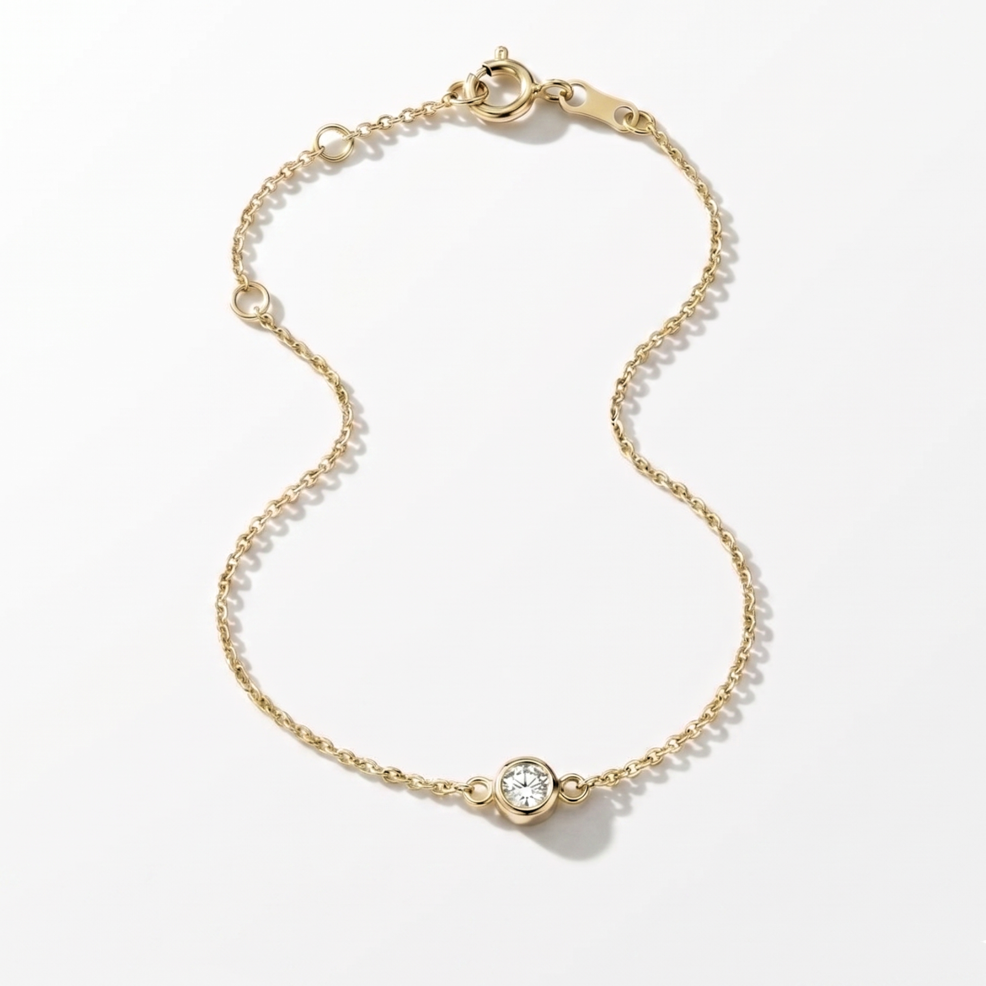 The Sol Bracelet | 0.10 CT Lab-Grown Diamond | Bezel Set | Cable Chain