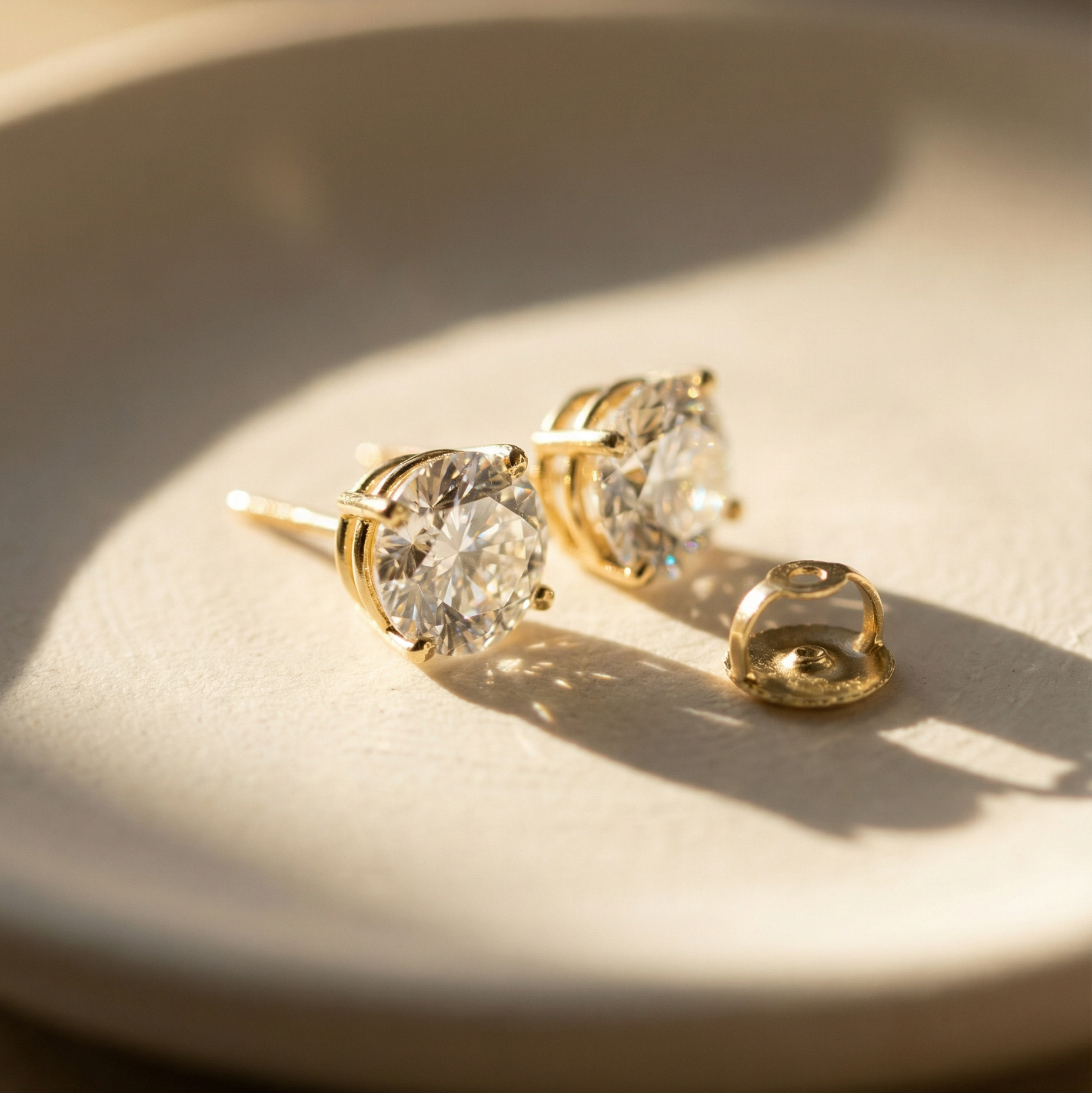 2.38 CTW Lab-Grown Diamond Studs | Round | 14K Yellow Gold