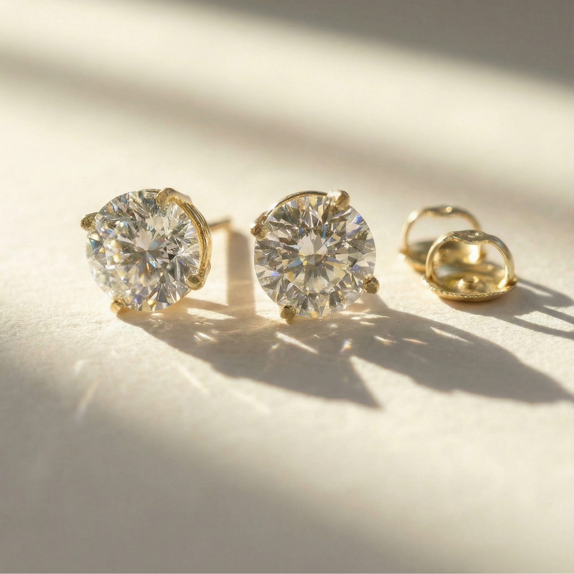 2.38 CTW Lab-Grown Diamond Studs | Round | 14K Yellow Gold