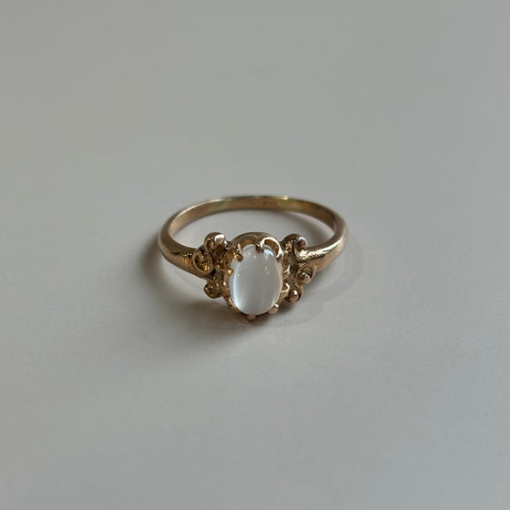 North to South Moonstone Ring