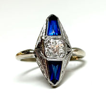  1920 Art Deco Sapphire & Diamond Ring