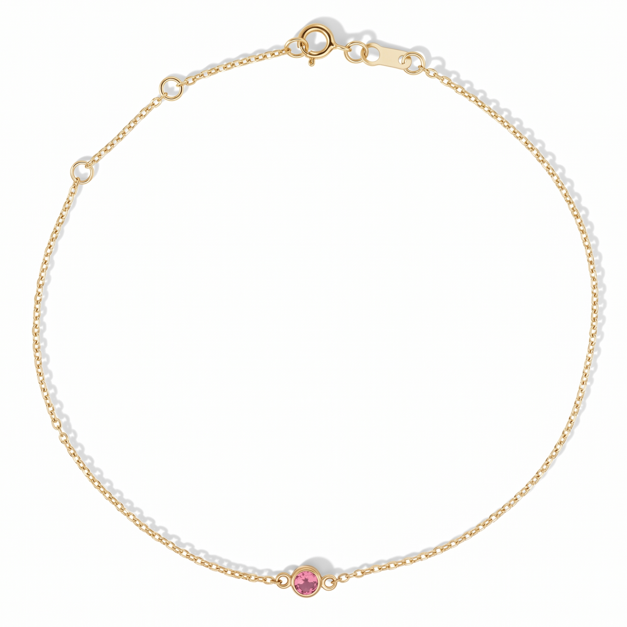 The Sol Bracelet | Natural Pink Tourmaline | Cable Chain